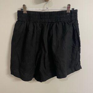 Black Linen Shorts